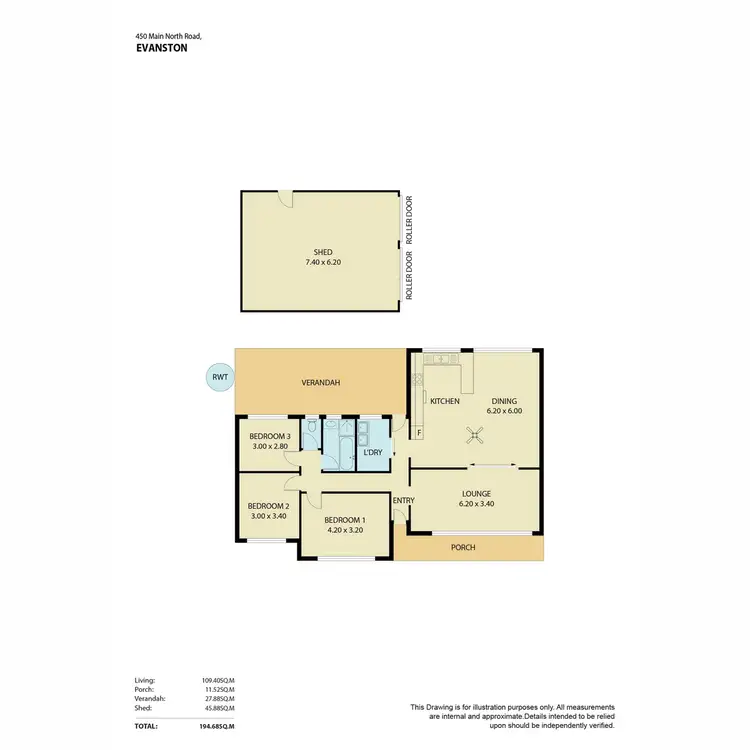 Floorplan of Homely house listing, 450 Main North Road, Evanston Park SA 5116