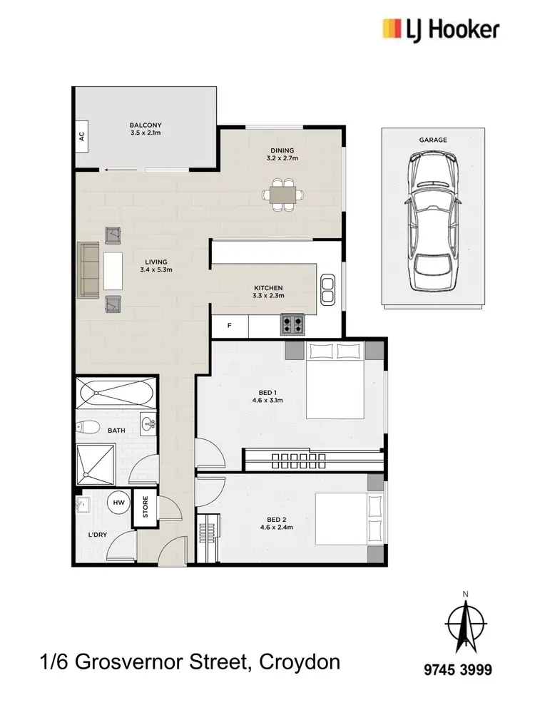 Floorplan of Homely unit listing, 1/6 Grosvenor Street, Croydon NSW 2132
