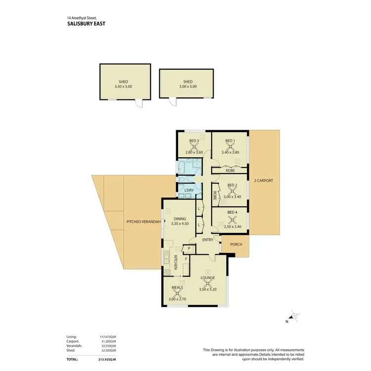 Floorplan of Homely house listing, 14 Amethyst Street, Salisbury East SA 5109