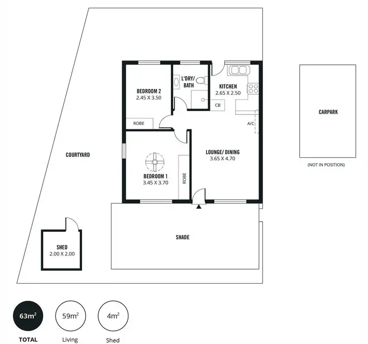 Floorplan of Homely unit listing, 1/3 Henry Street, Plympton SA 5038