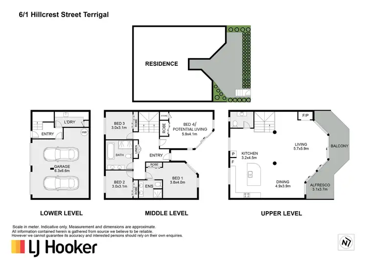 Floorplan of Homely townhouse listing, 6/1-5 Hillcrest Street, Terrigal NSW 2260