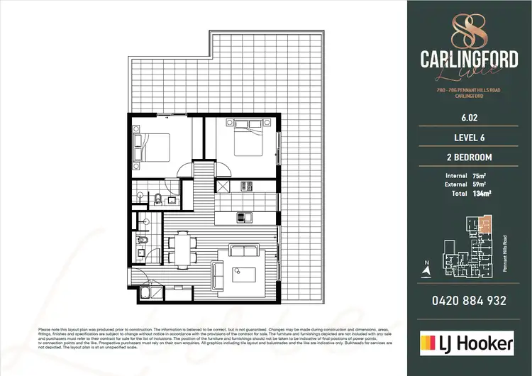 Floorplan of Homely apartment listing, Unit 105/780-786 Pennant Hills Road, Carlingford NSW 2118