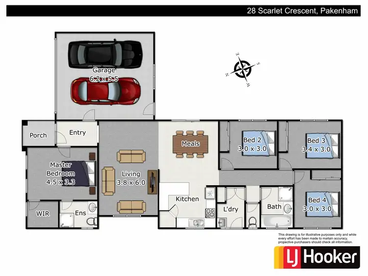 Floorplan of Homely house listing, 28 Scarlet Crescent, Pakenham VIC 3810