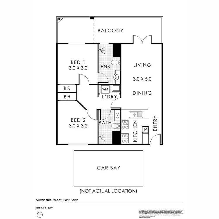 Floorplan of Homely apartment listing, 50/22 Nile Street, East Perth WA 6004