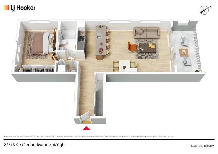Floorplan of Homely apartment listing, 23/15 Stockman Avenue, Lawson ACT 2617
