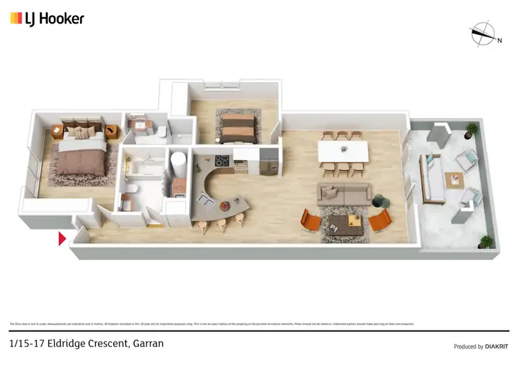 Floorplan of Homely apartment listing, 1/15-17 Eldridge Crescent, Garran ACT 2605