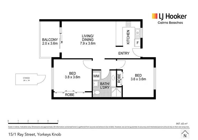 Floorplan of Homely unit listing, 15/1 Ray Street, Yorkeys Knob QLD 4878