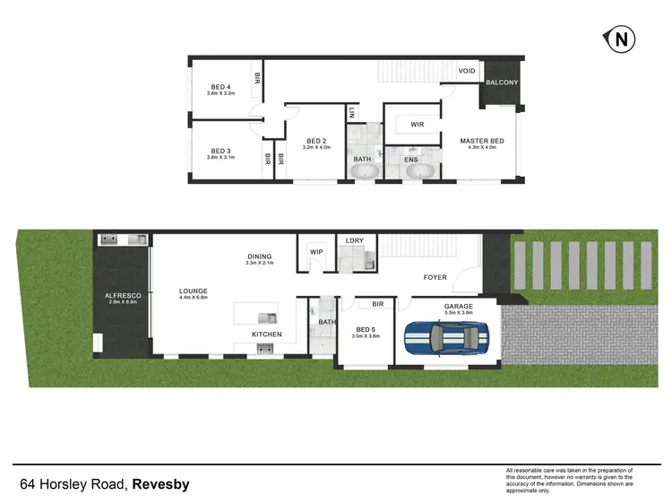 Floorplan of Homely semi-detached listing, 64a Horsley Road, Revesby NSW 2212