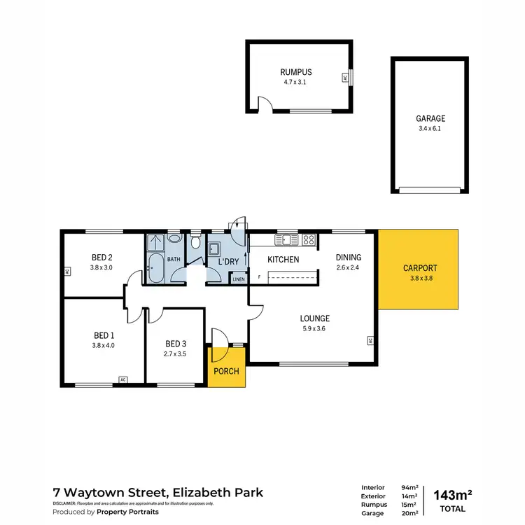 Floorplan of Homely house listing, 7 Waytown Street, Elizabeth Park SA 5113