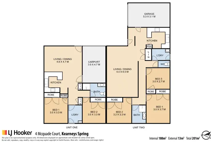 Floorplan of Homely semi-detached listing, 1&2/4 McQuade Court, Kearneys Spring QLD 4350