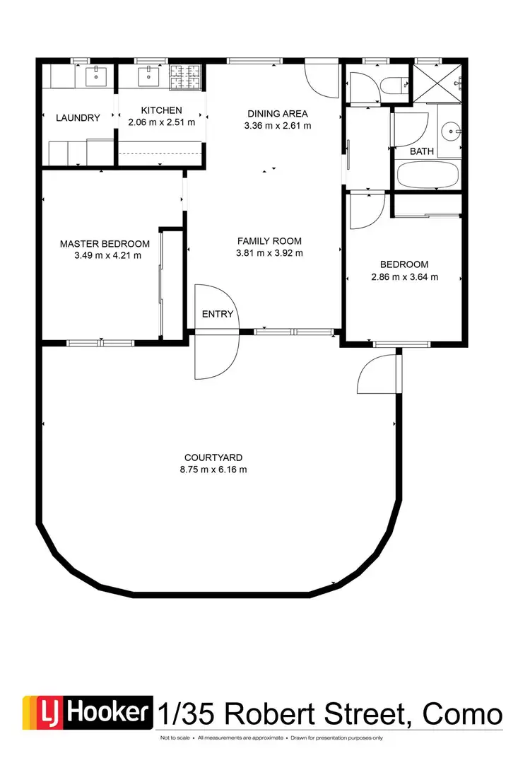 Floorplan of Homely unit listing, 1/35 Robert Street, Como WA 6152