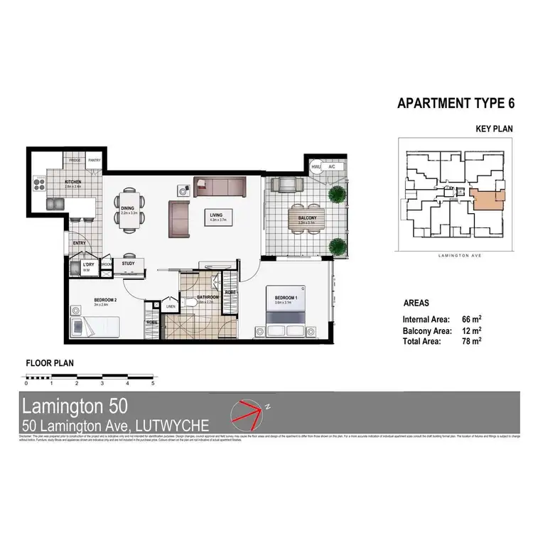 Floorplan of Homely unit listing, 306/50 Lamington Avenue, Lutwyche QLD 4030