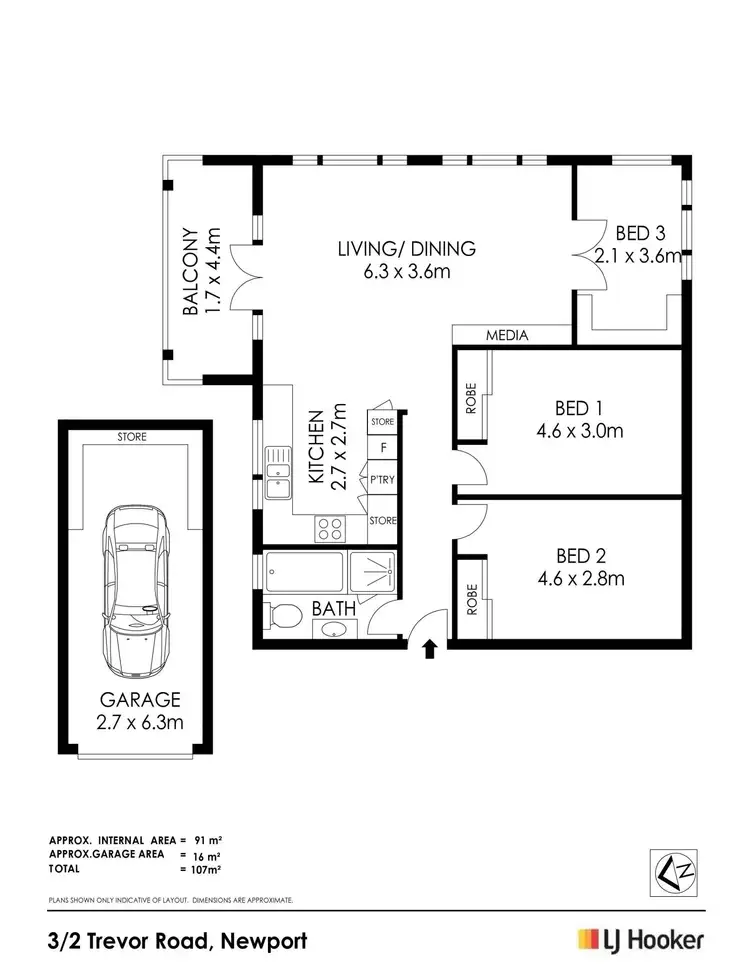 Floorplan of Homely unit listing, 3/2 Trevor Road, Newport NSW 2106