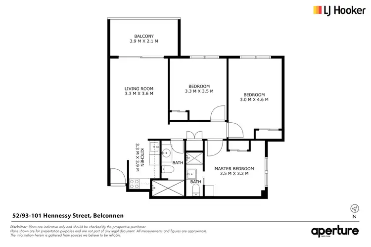 Floorplan of Homely apartment listing, 52/93-101 Hennessy Street, Belconnen ACT 2617