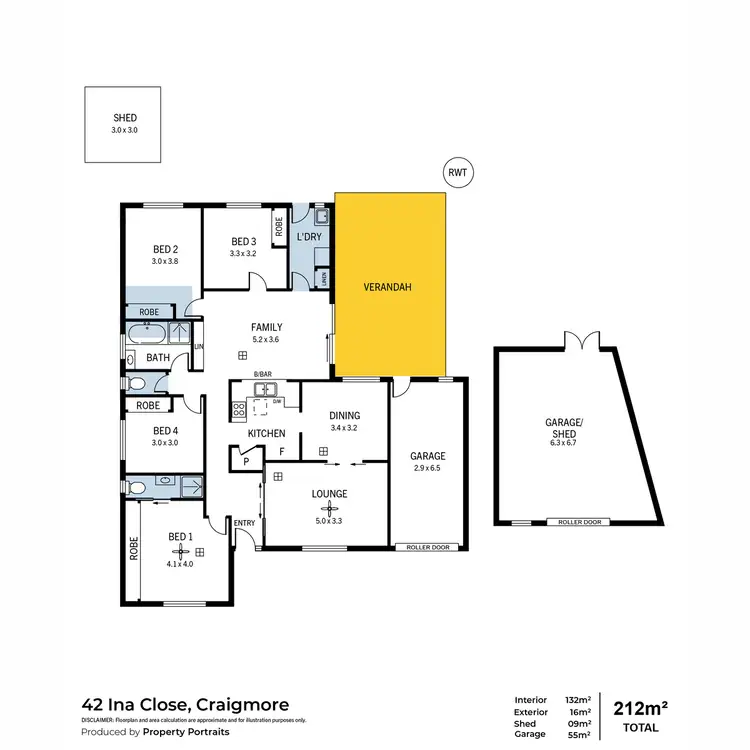 Floorplan of Homely house listing, 42 Ina Close, Craigmore SA 5114