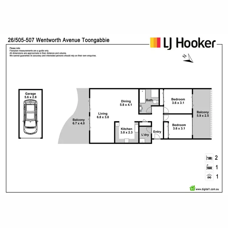 Floorplan of Homely unit listing, 26/505-507 Wentworth Avenue, Toongabbie NSW 2146