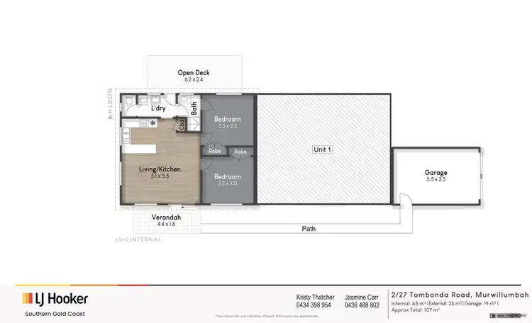 Floorplan of Homely semi-detached listing, 2/27 Tombonda Road, Murwillumbah NSW 2484