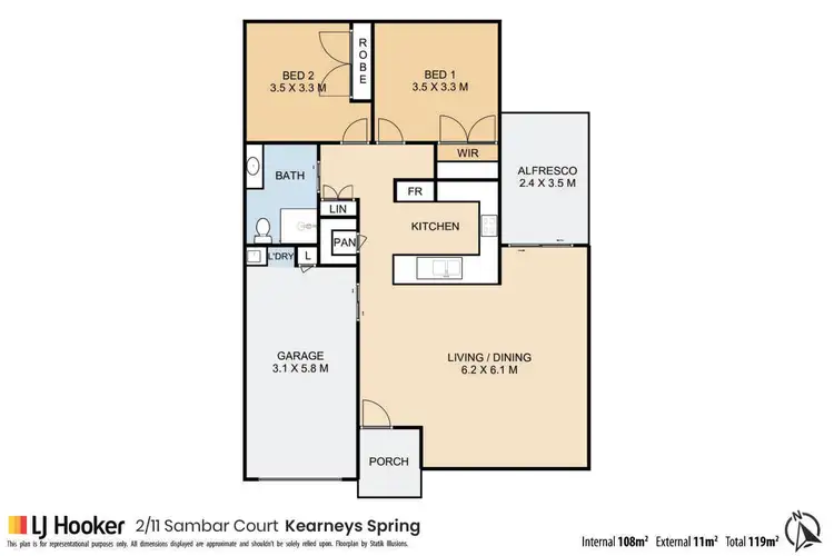 Floorplan of Homely unit listing, 2/11 Sambar Court, Kearneys Spring QLD 4350