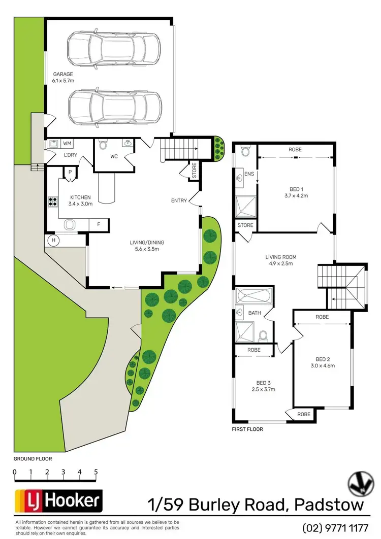 Floorplan of Homely townhouse listing, 1/59 Burley Road, Padstow NSW 2211