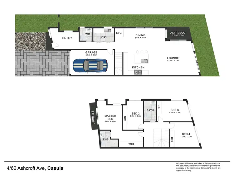 Floorplan of Homely townhouse listing, 4/62 Ashcroft Avenue, Casula NSW 2170