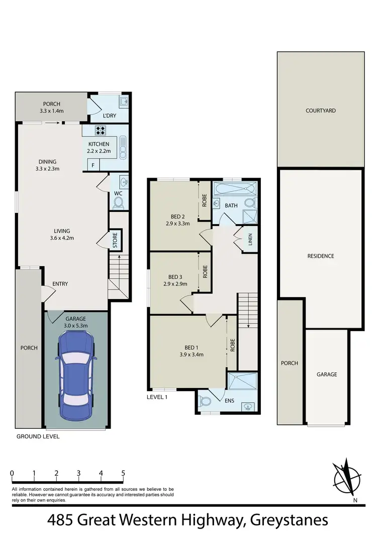 Floorplan of Homely semi-detached listing, 485 Great Western Highway, Greystanes NSW 2145