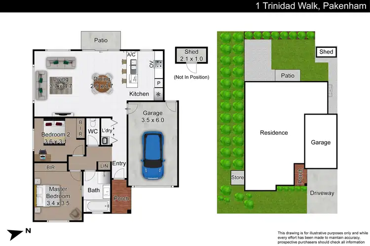 Floorplan of Homely unit listing, 1 Trinidad Walk, Pakenham VIC 3810