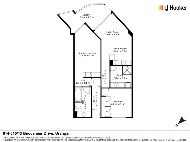 Floorplan of Homely unit listing, Unit 614-615/13 Buccaneer Drive, Urangan QLD 4655