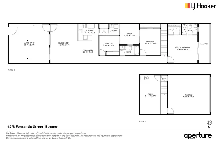 Floorplan of Homely townhouse listing, 12/3 Fernando Street, Bonner ACT 2914