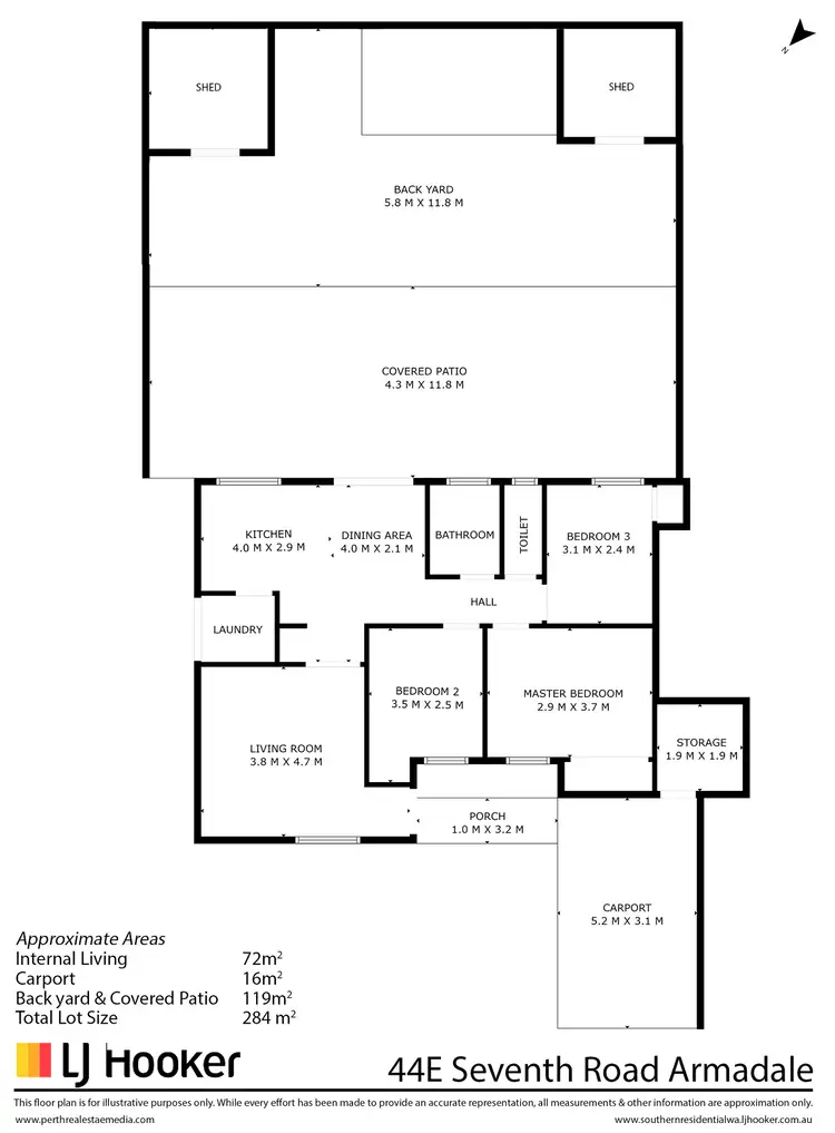 Floorplan of Homely house listing, 44E Seventh Road, Armadale WA 6112