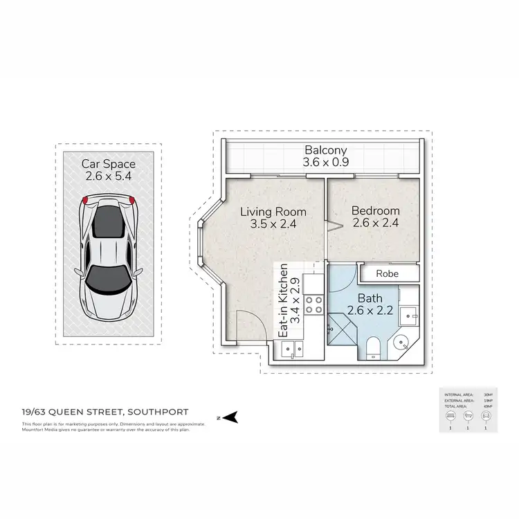 Floorplan of Homely unit listing, 19/63 Queen Street, Southport QLD 4215