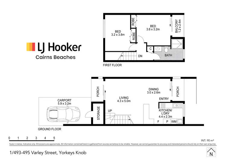 Floorplan of Homely townhouse listing, 1/493-495 Varley Street, Yorkeys Knob QLD 4878