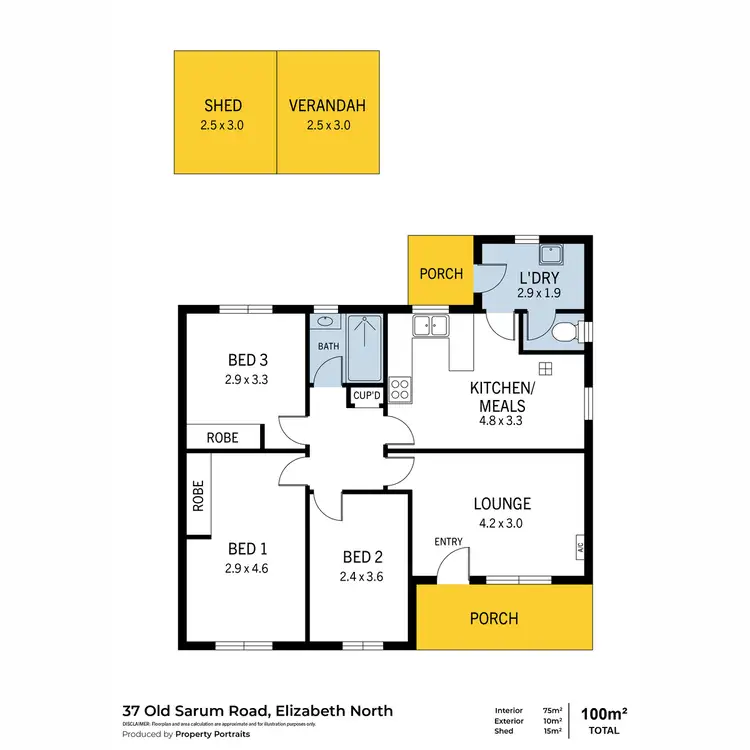 Floorplan of Homely house listing, 37 Old Sarum Road, Elizabeth North SA 5113