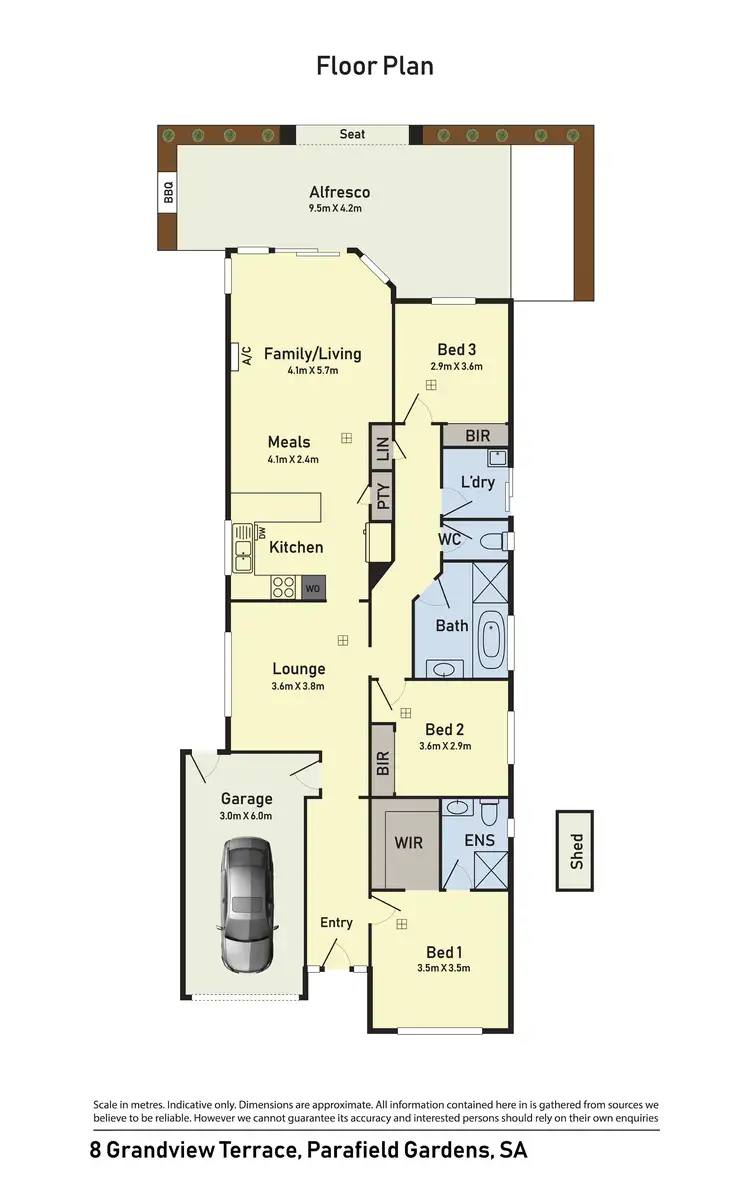 Floorplan of Homely house listing, 8 Grandview Terrace, Parafield Gardens SA 5107