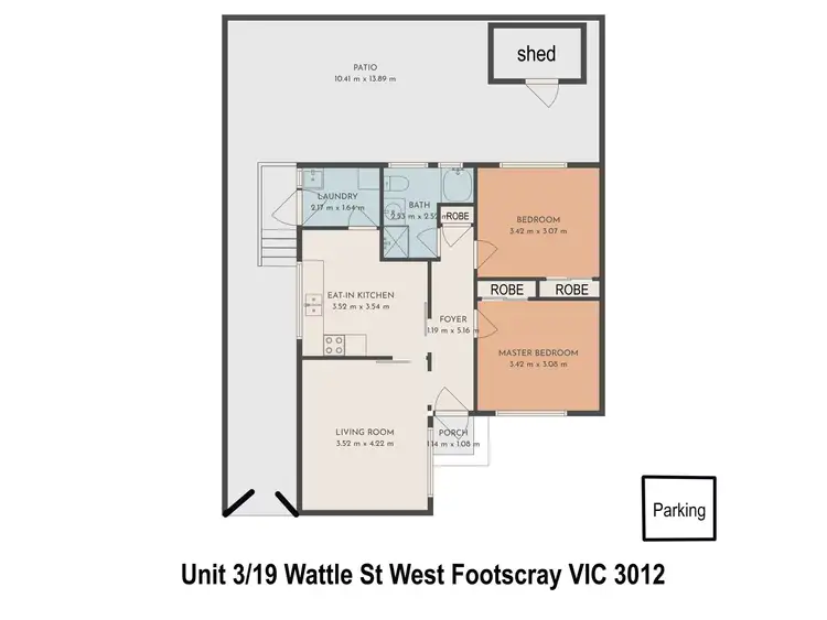 Floorplan of Homely unit listing, 3/19 Wattle Street, West Footscray VIC 3012