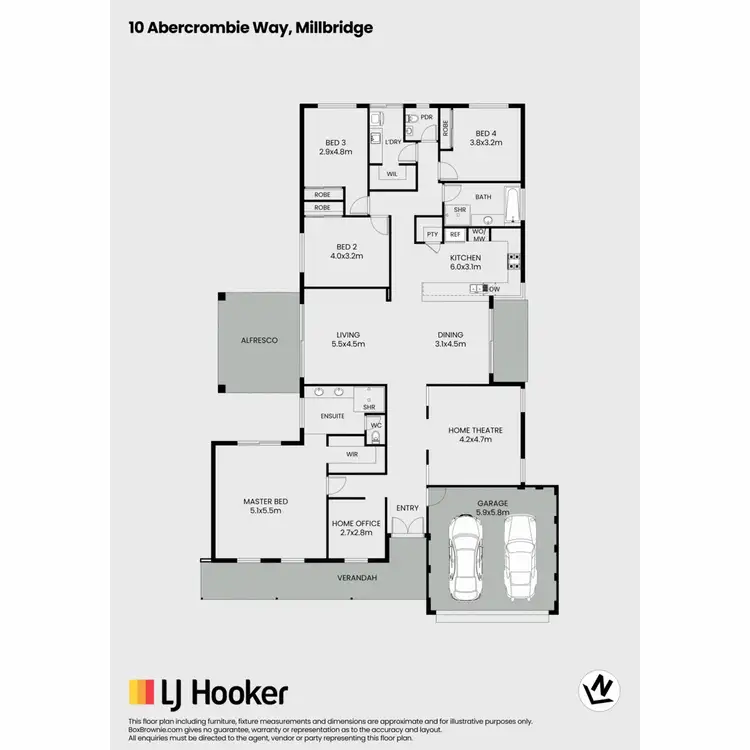 Floorplan of Homely house listing, 10 Abercrombie Way, Millbridge WA 6232