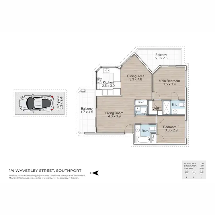 Floorplan of Homely apartment listing, 1/4 Waverley Street, Southport QLD 4215