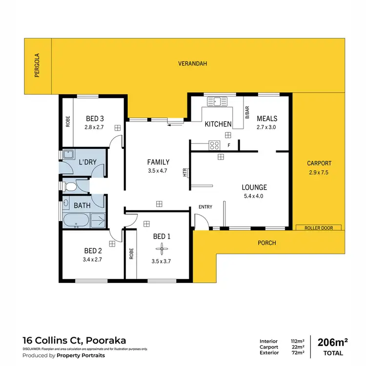 Floorplan of Homely house listing, 16 Collins Court, Pooraka SA 5095