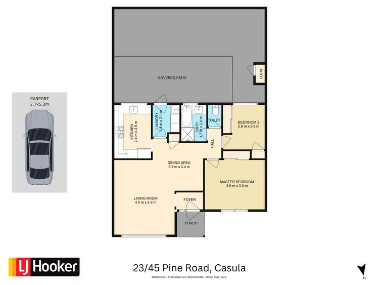 Floorplan of Homely villa listing, 23/45 Pine Road, Casula NSW 2170