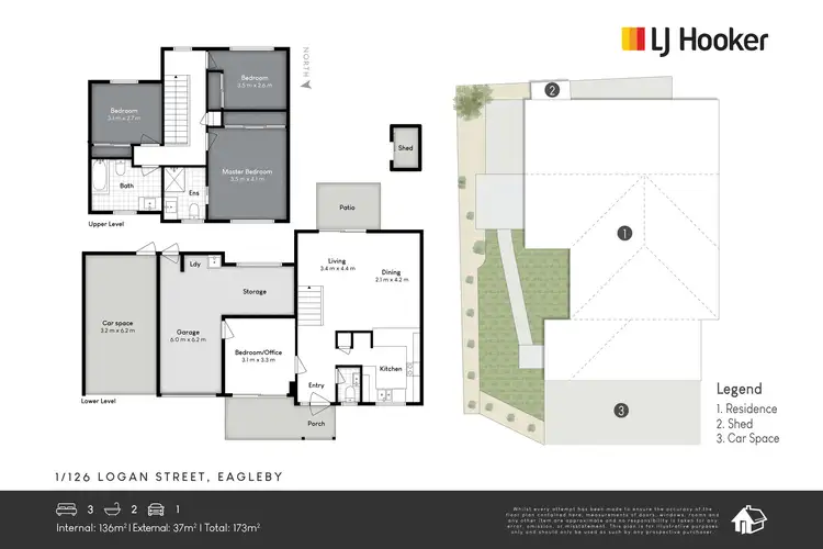 Floorplan of Homely townhouse listing, 1/126 Logan Street, Eagleby QLD 4207