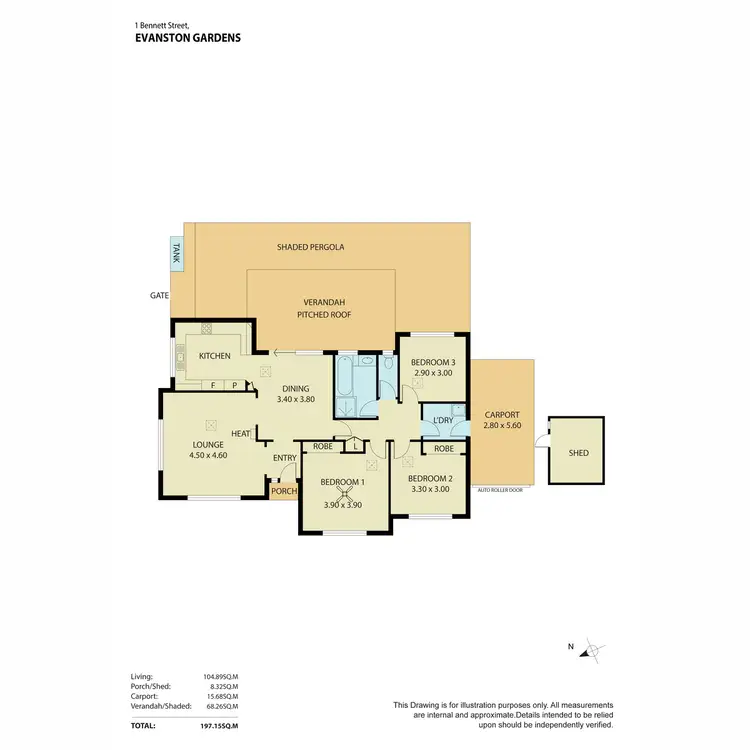 Floorplan of Homely house listing, 1 Bennett Street, Evanston Gardens SA 5116