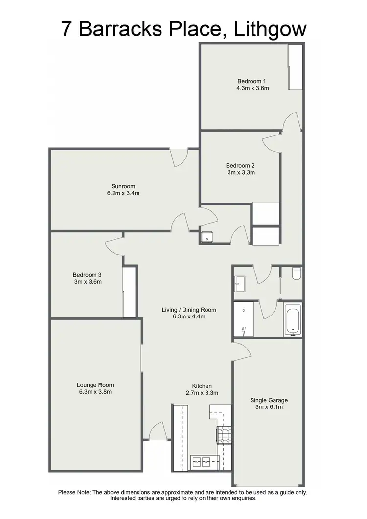 Floorplan of Homely semi-detached listing, 7 Barracks Place, Lithgow NSW 2790