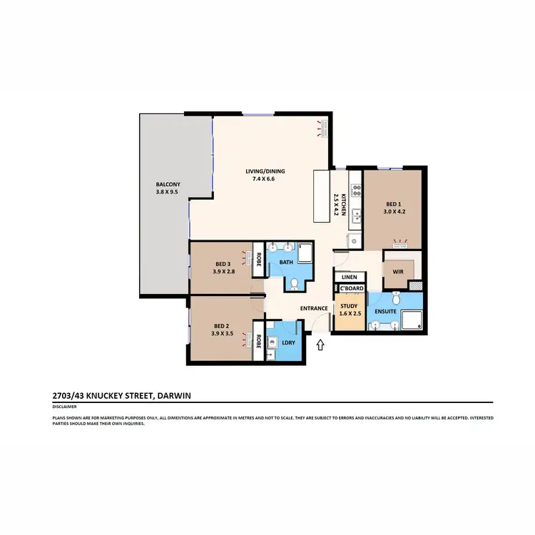 Floorplan of Homely unit listing, 2703/43E Knuckey Street, Darwin City NT 800