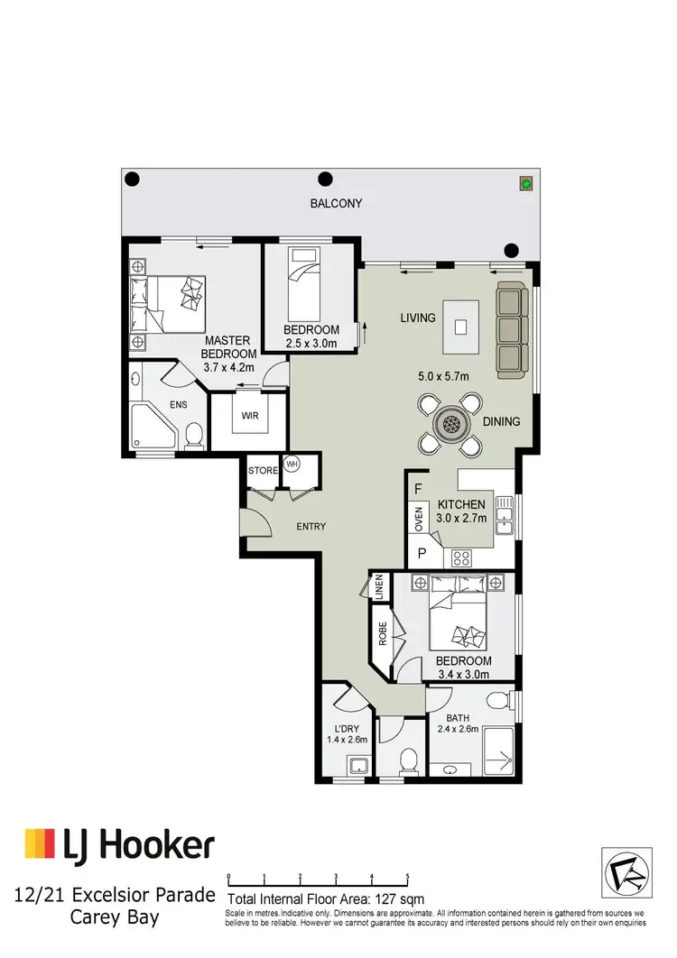 Floorplan of Homely unit listing, 12/21 Excelsior Parade, Carey Bay NSW 2283