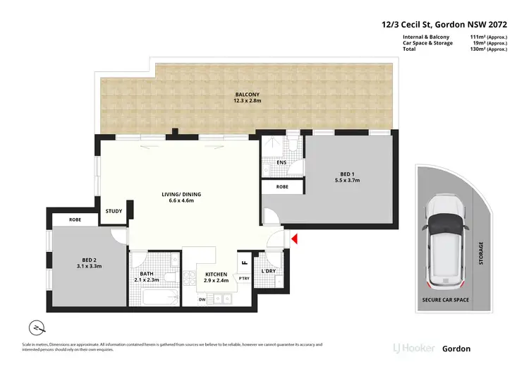 Floorplan of Homely apartment listing, 12/3 Cecil Street, Gordon NSW 2072