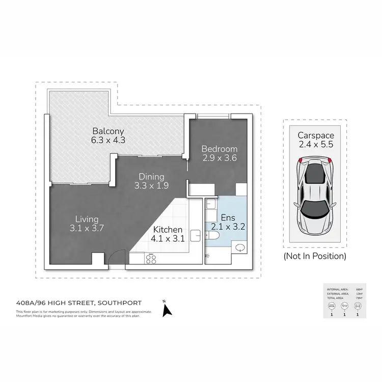 Floorplan of Homely apartment listing, 408A/96 High Street, Southport QLD 4215