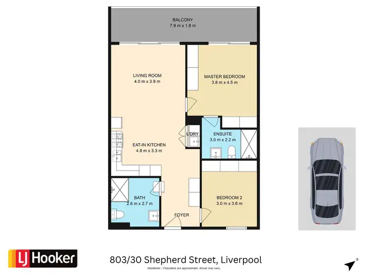 Floorplan of Homely apartment listing, 803/30 Shepherd Street, Liverpool NSW 2170