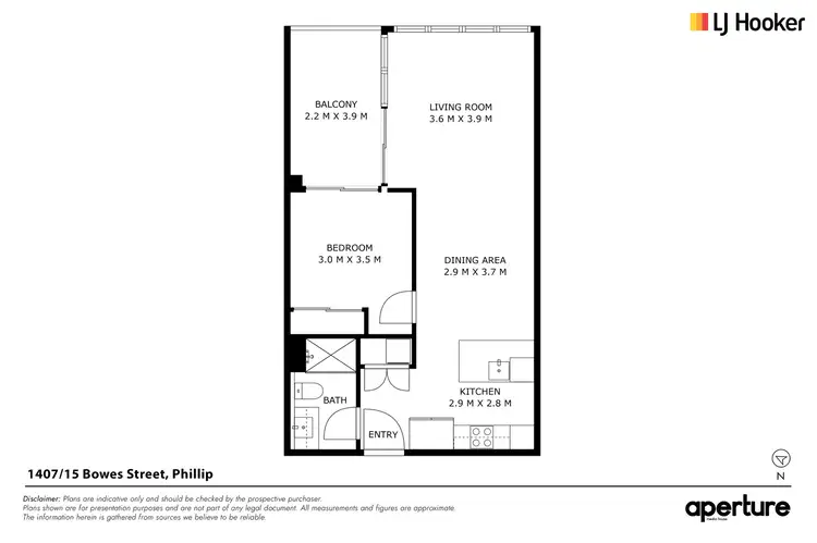 Floorplan of Homely unit listing, 1407/15 Bowes Street, Phillip ACT 2606