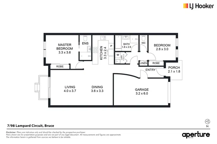 Floorplan of Homely townhouse listing, 7/98 Lampard Circuit, Bruce ACT 2617