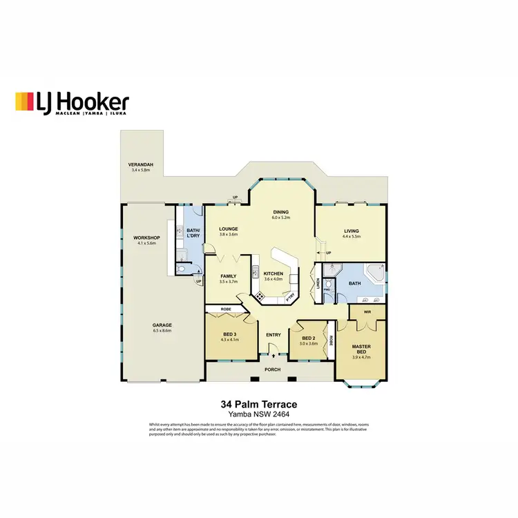 Floorplan of Homely house listing, 34 Palm Terrace, Yamba NSW 2464