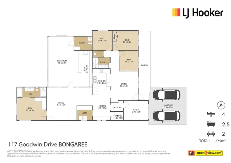Floorplan of Homely house listing, 117 Goodwin Drive, Bongaree QLD 4507